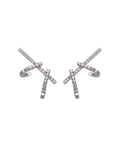 Pendientes Doble Daga Gold&Roses Loulou à Marrakech Oro Blanco Diamantes | GR-266.1
