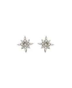 Pendientes Estrella DELCERRO Plata Espinela y Calcedonia | 10745