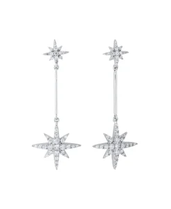 Pendientes Estrellas Marina García Plata Rodiada con Circonitas | 90338PB