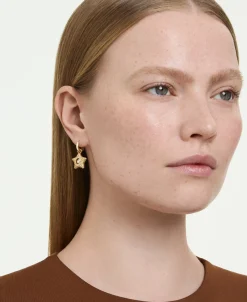 Pendientes Estrella Swarovski Sublima Dorado Con Circonita | 5755274