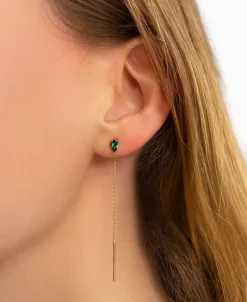 Pendientes Gold&Roses Balance Oro Rosa 18kt Cromodiópsido Verde | GR-600.3CD
