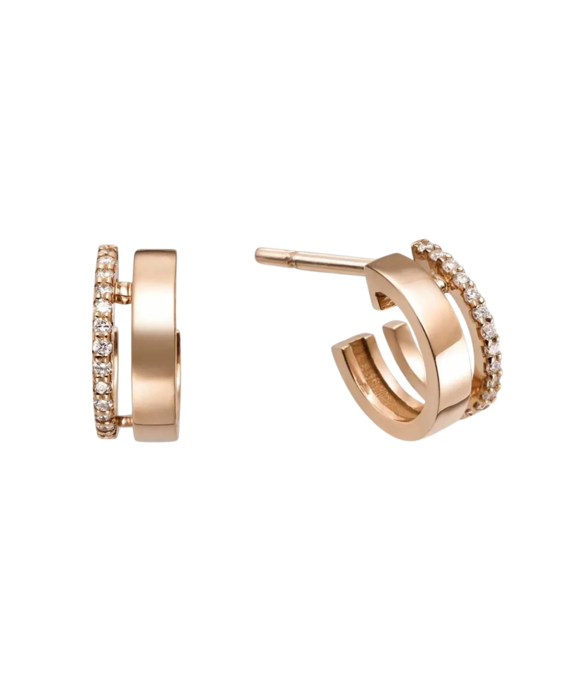 Pendientes Gold&Roses Ál Di Là Oro Rosa y Diamantes | GR-409.3