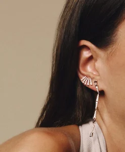 Pendientes Gold&Roses Smooky Club M Oro Blanco y Diamantes | GR-552.4