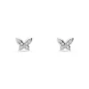 Pendientes Infantiles Mariposa con Circonitas en Oro Blanco