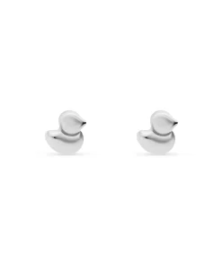 Pendientes Infantiles Pato en Oro Blanco
