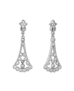 Pendientes Isabelinos Marina García Plata Rodiada con Circonitas | 9201PT