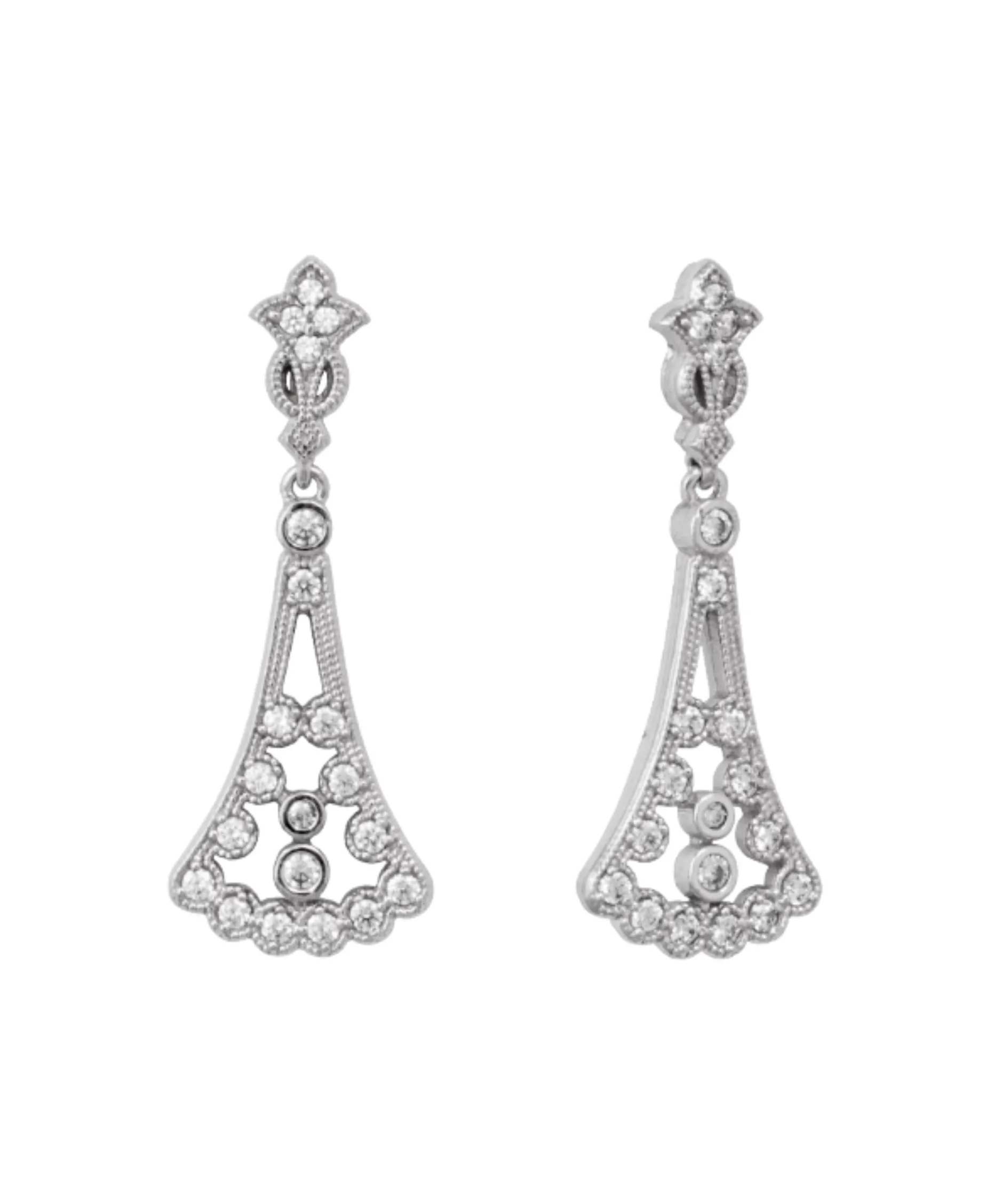 Pendientes Isabelinos Marina García Plata Rodiada con Circonitas | 9201PT