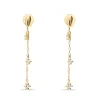 Pendientes Largos Cadena con Diamantes en Oro Amarillo