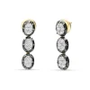 Pendientes Largos con Diamantes Talla Brillante 1,08 cts y Rodio Negro en Oro Amarillo
