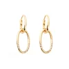 Pendientes Largos de Aro con Diamantes en Oro Amarillo
