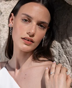 Pendientes Largos de Diamantes con caída orgánica
