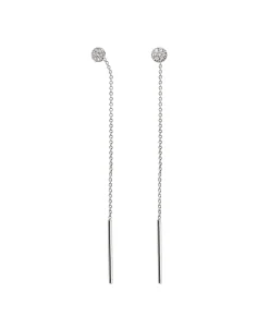 Pendientes Largos Gold&Roses Balance Pavé Oro Blanco Diamantes | GR-144.1