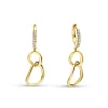 Pendientes Largos Gota con Diamantes en Oro Amarillo