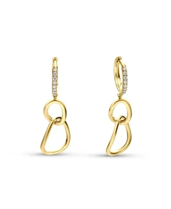 Pendientes Largos Gota con Diamantes en Oro Amarillo