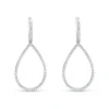 Pendientes Largos Lágrima con Diamantes 1,08 cts en Oro Blanco
