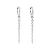Pendientes Largos Rivière con Diamantes 1,02 cts en Oro Blanco