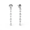 Pendientes Largos Riviére con Diamantes Multitalla 2,22 cts en Oro Blanco