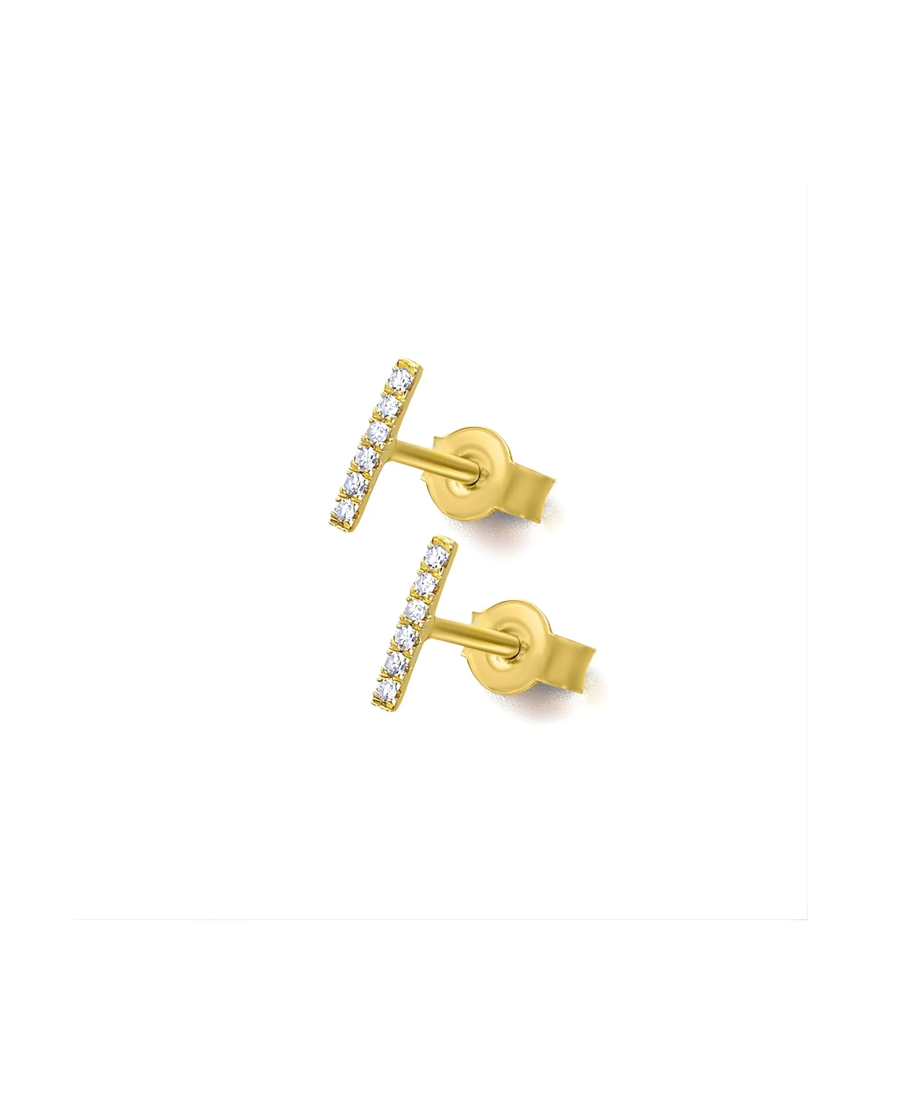 Pendientes LECARRÉ Mini Barra Oro y Diamantes | GB046OA.00