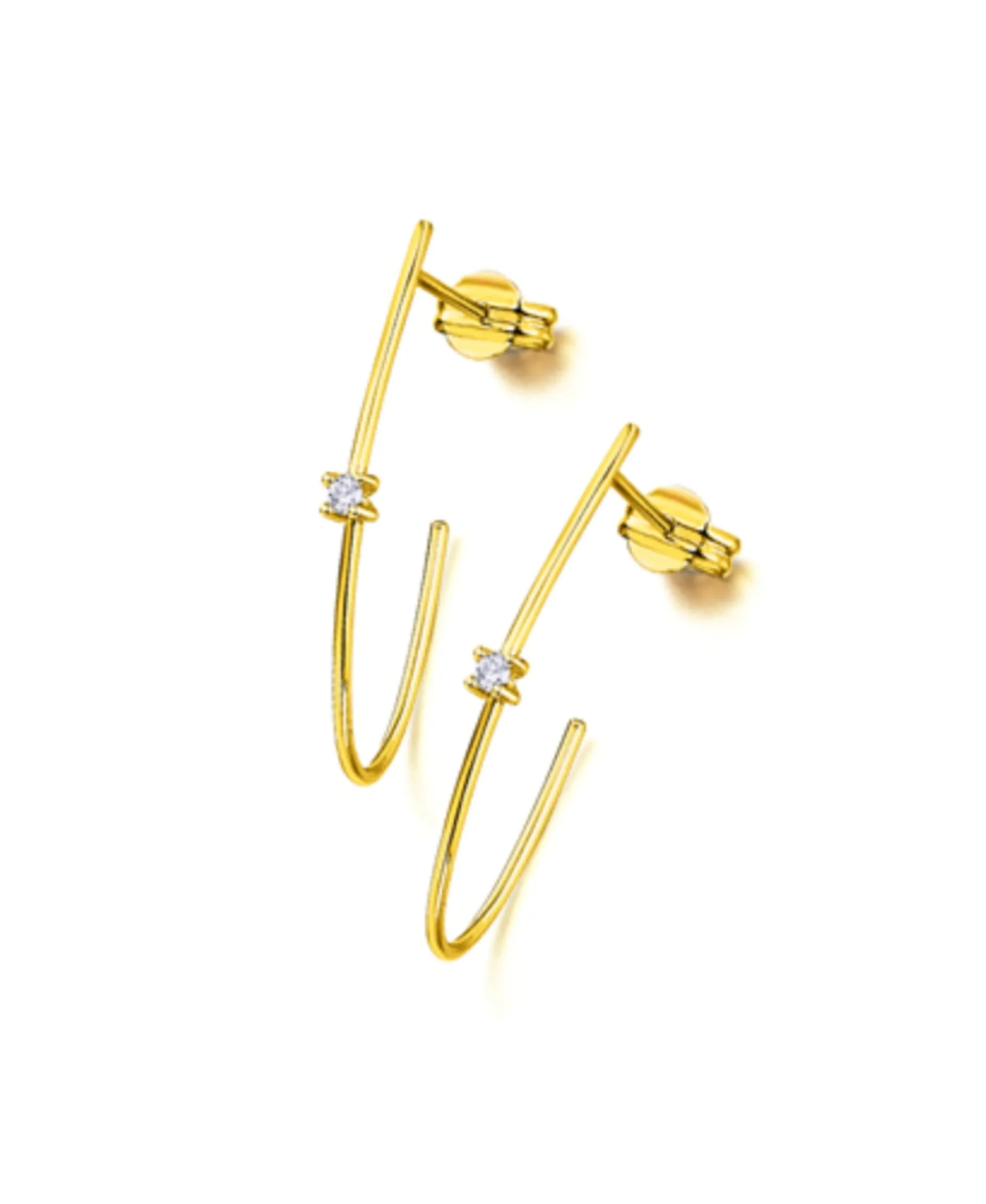 Pendientes LECARRÉ Tipo Aro Alargado con Diamante | GB098OA.00