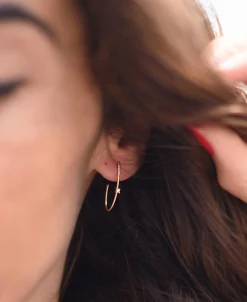 Pendientes LECARRÉ Tipo Aro Alargado con Diamante | GB098OA.00