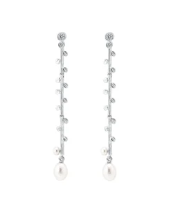 Pendientes Liana Marina García Plata Rodiada con Perlas | 90846PB
