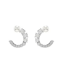 Pendientes Matrix SWAROVSKI Perla de Cristal Blanco con Baño de Rodio | 5692260