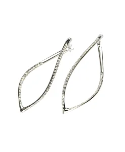 Pendientes Mattioli Largos Navettes Con Diamantes en Oro Blanco | MOR75006