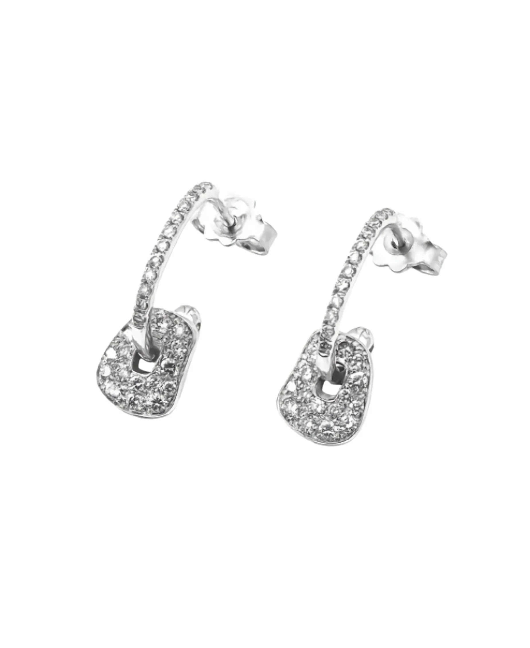 Pendientes Mattioli Mini Puzzle Con Diamantes En Oro Blanco | MOR054B102W