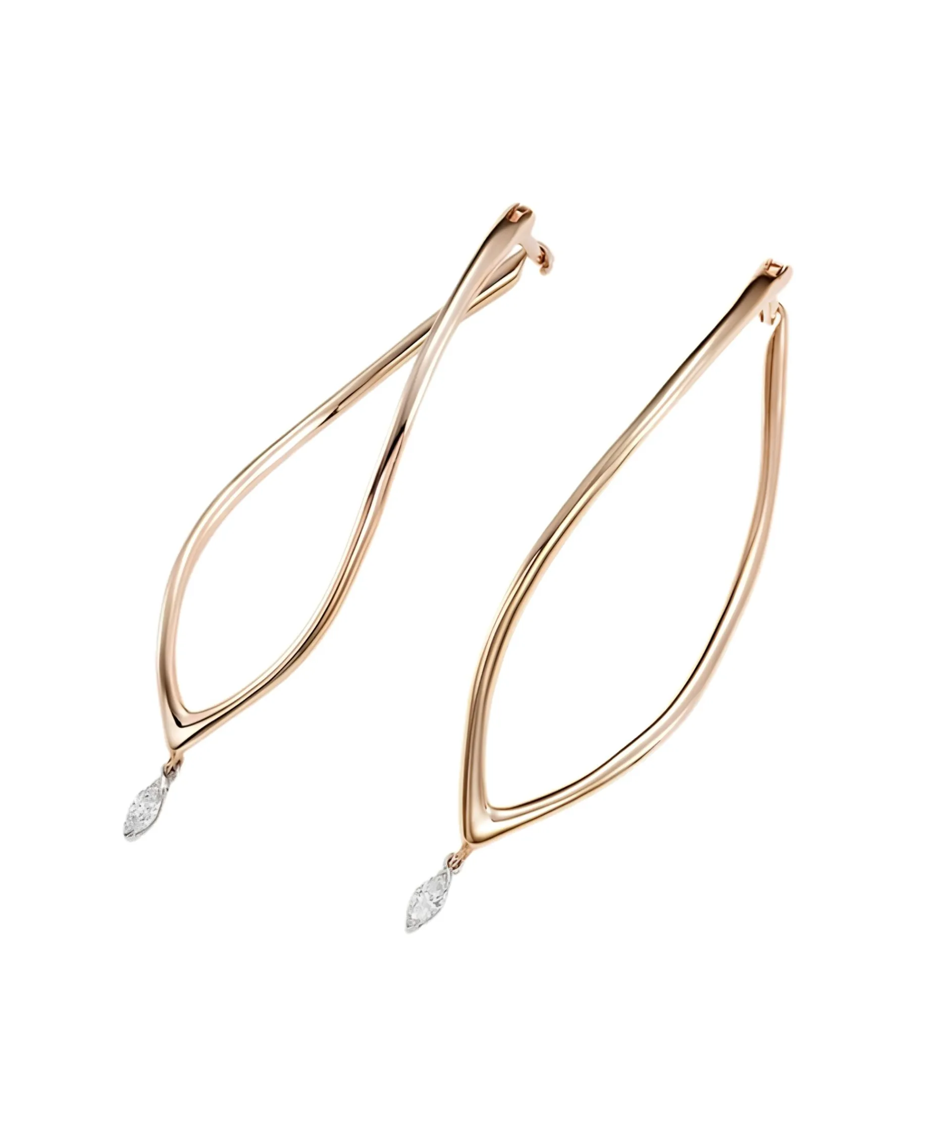 Pendientes Mattioli Navettes Con Diamantes En Oro Rosa | MOR75062RW