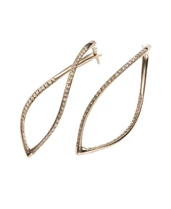 Pendientes Mattioli Navettes Con Diamantes Marrones En Oro Rosa | MOR75006B