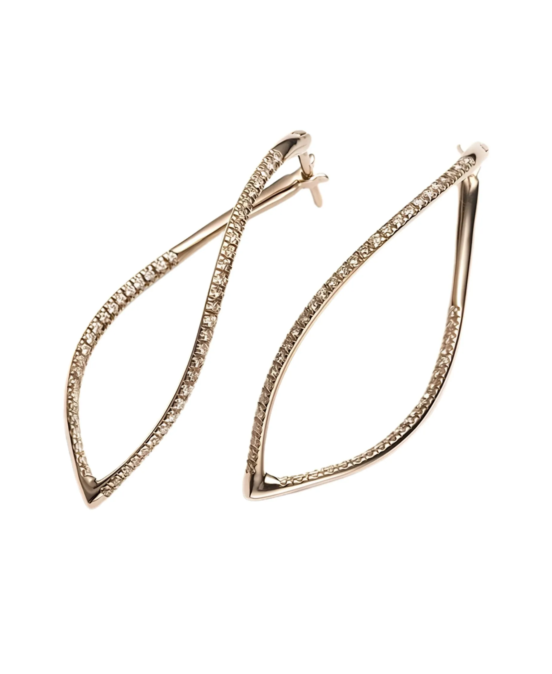 Pendientes Mattioli Navettes Con Diamantes Marrones En Oro Rosa | MOR75006B