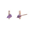 Pendientes Mini Herité Gold&Roses Oro Rosa 18kt Amatista | GR-564.3A