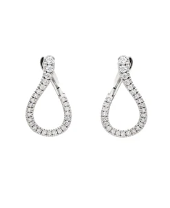 Pendientes Onda con Diamantes 0,7 cts en Oro Blanco
