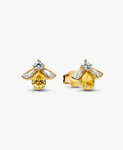 Pendientes Pandora de Botón Abeja Miel | 264559C01