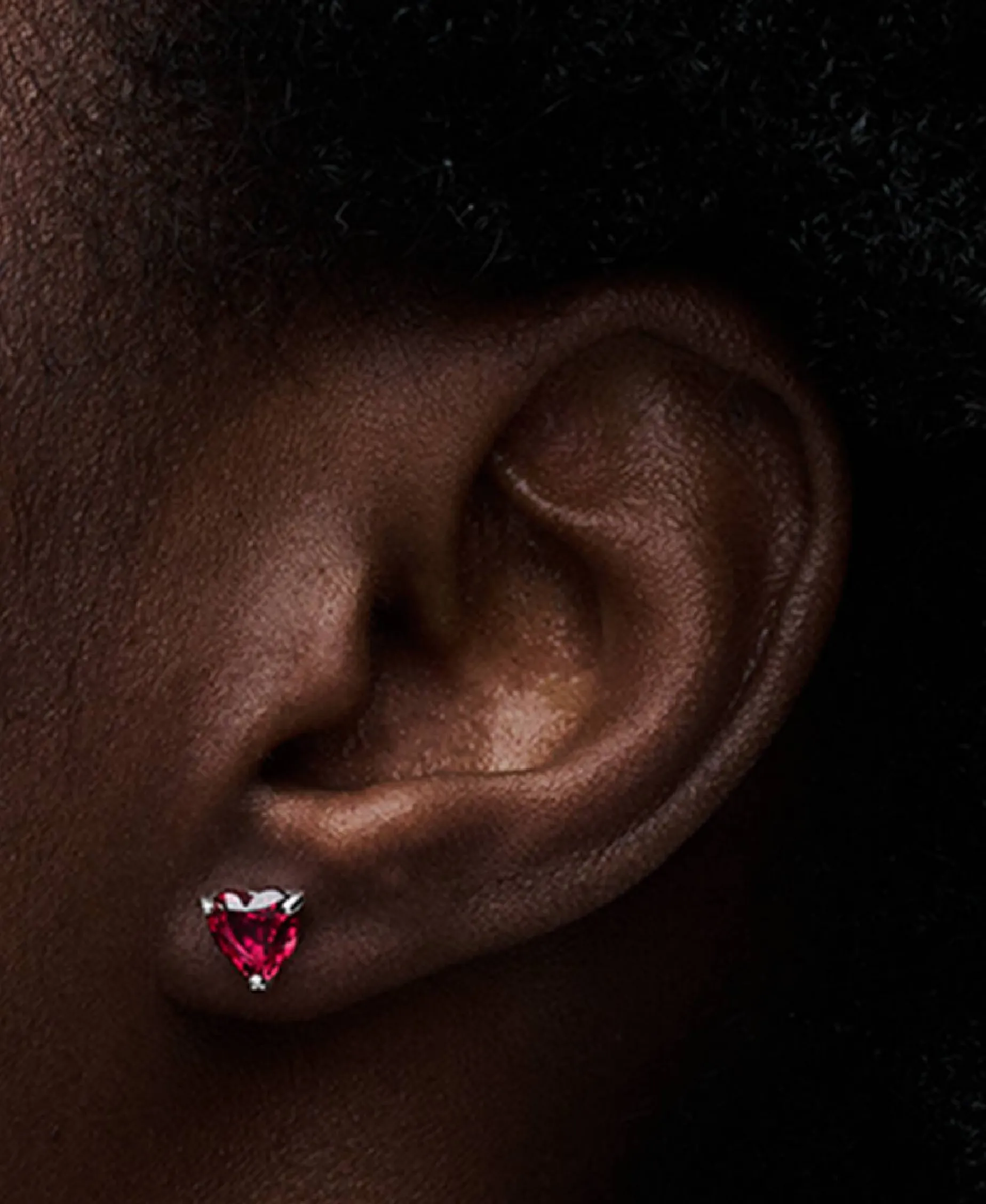 Pendientes Pandora de Botón Corazón Rojo | 292549C01