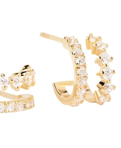 Pendientes PDPAOLA Rubi Plata Baño Oro | AR01-805-U