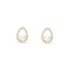 Pendientes Pequeños con Perlas y Circonitas en Oro Amarillo