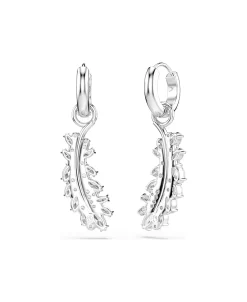 Pendientes Pluma Swarovski Vienna Baño de Rodio Cristales y Circonita | 5754272