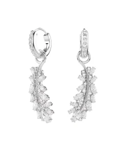 Pendientes Pluma Swarovski Vienna Baño de Rodio Cristales y Circonita | 5754272