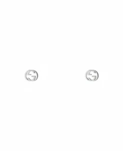 Pendientes Presión Gucci Interlocking Oro Blanco | YBD66211100200U