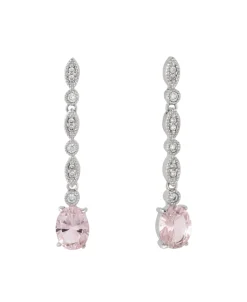 Pendientes Rosa Marina García Plata Rodiada con Morganita Rosa | 90336PB