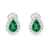 Pendientes Roseta de Esmeraldas Talla Pera 2,75 cts y Diamantes en Oro Blanco