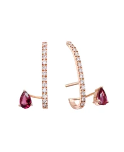 Pendientes Satélite D Gold&Roses I Am Red Oro Rosa Diamantes Rubelitas | GR-496.3RL