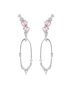 Pendientes Someil Marina García Plata Rodiada con Circonitas Blancas y Rosas | 90855PBS