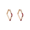 Pendientes Square Gold&Roses I am Red Oro Rosa Diamantes Rubíes | GR-495.3RB