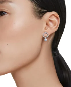 Pendientes Swarovski Attract Baño de Rodio Cristales Azules | 5723563