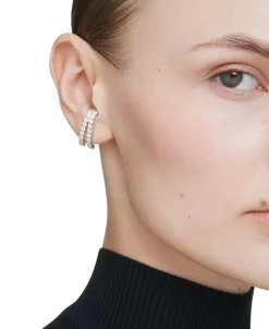 Pendientes Swarovski Matrix Ear Cuff Baño de Rodio Cristales Blancos | 5705835