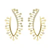 Pendientes trepadores Marina García Plata Bañada en Oro 18K Circonitas Blancas | 91007PD