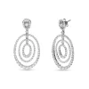 Pendientes Triple Óvalo Pavé con Diamantes 3,12 cts en Oro Blanco