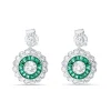 Pendientes Vintage Ojo de Perdiz con Esmeraldas 1,68 cts y Diamantes 4,30 cts en Platino